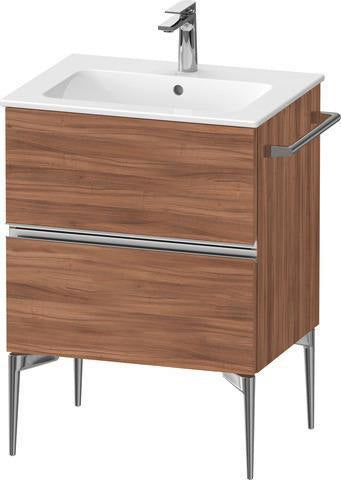 Duravit Sivida Waschtischunterbau 610 mm bodenstehend mit 2 Schubkästen – Chrom/Weiß Matt