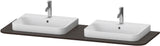 DURAVIT Happy D.2 Plus Konsole 1600 mm taupe supermatt – 2 Ausschnitte, 16 mm