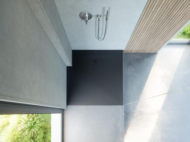DURAVIT Sustano Duschwanne 800x800x30 Mineralguss Dunkelgrau Matt – Quadratisch, Bodenbündig