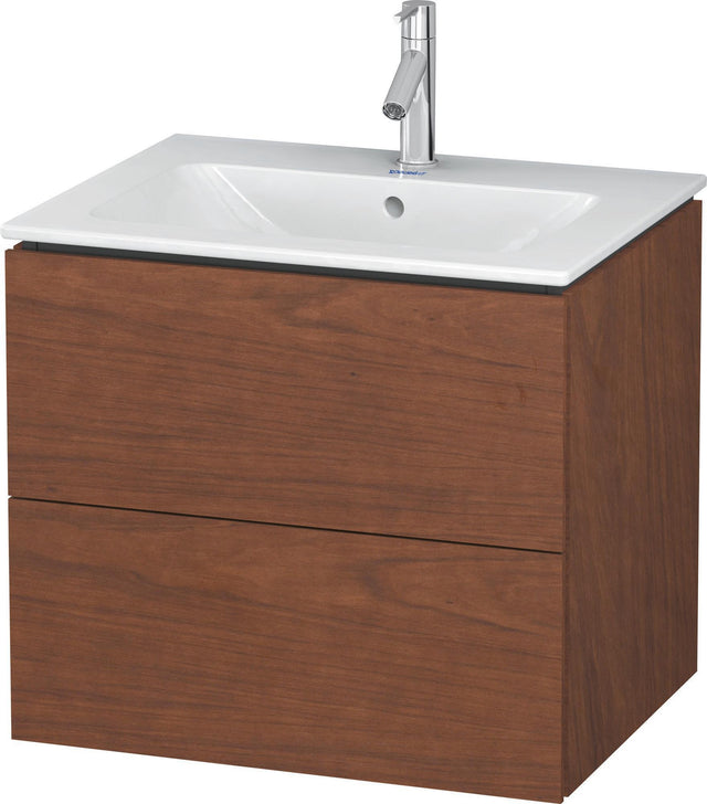 Duravit L-Cube Waschtischunterbau 481x620x550 mm, 2 Schubkästen, Amerikanisch Nussbaum – Wandhängend