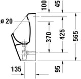 DURAVIT D-Code Urinal rimless, Zulauf hinten, ohne Fliege, weiß – Sanitärkeramik