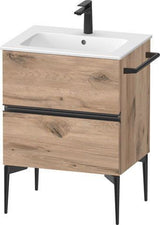 Duravit Sivida Waschtischunterbau 610 mm bodenstehend mit 2 Schubkästen – Chrom/Weiß Matt