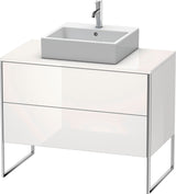 DURAVIT XSquare Waschtischunterbau bodenstehend 1000 mm Basalt Matt mit 2 Schubkästen