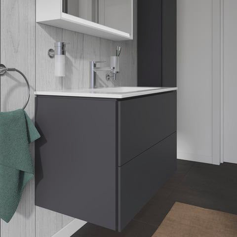 Duravit Hochschrank L-Cube 243x400x1760mm, 1 Tür rechts, graphit matt – Wandhängend