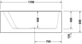 DURAVIT Paiova Whirlwanne 1700x1000 mm Weiß mit Air-System und Acrylverkleidung