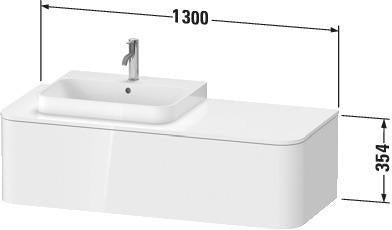 DURAVIT Happy D.2 Konsolenwaschtischunterbau 1300 mm taupe supermatt mit Tip-On und LED