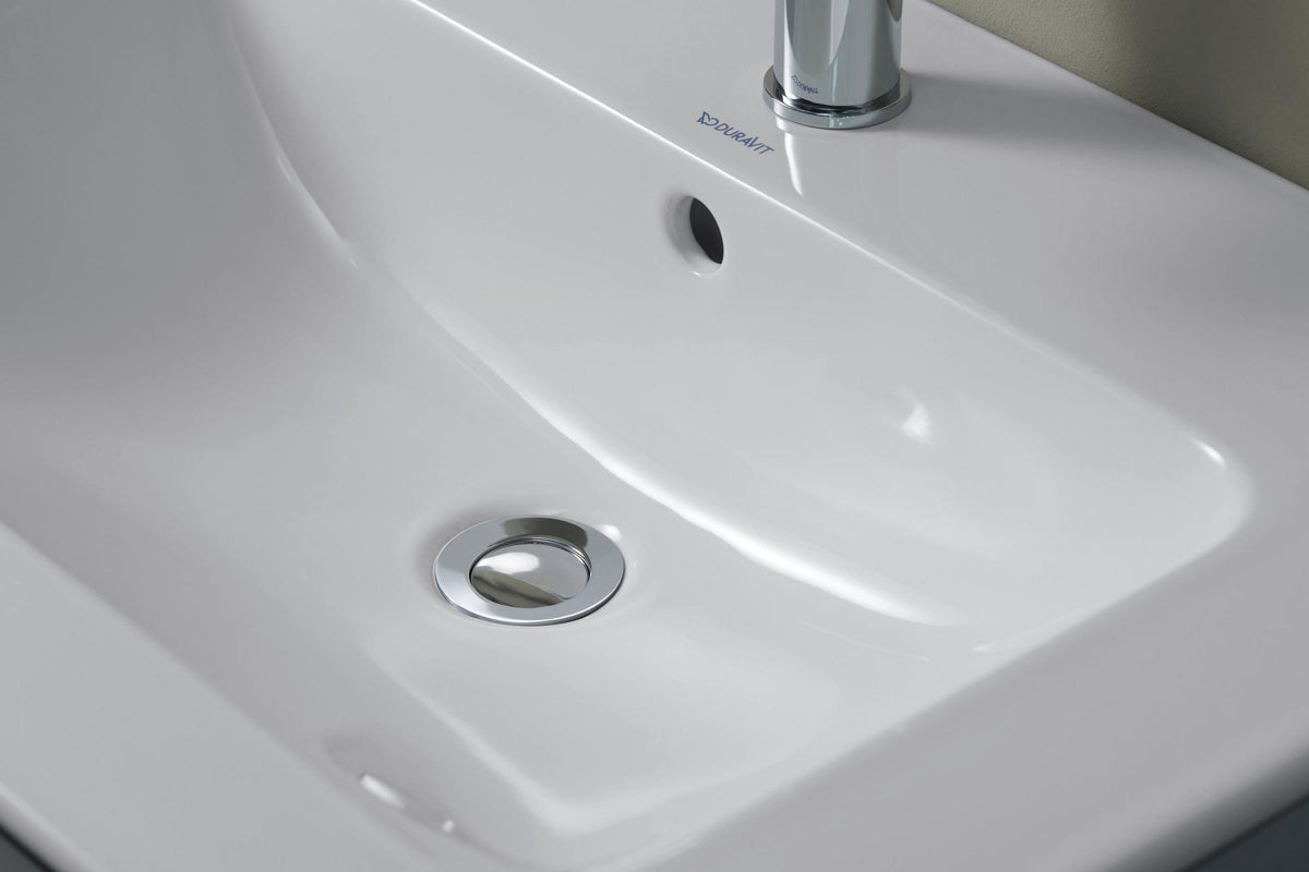DURAVIT ME by Starck Möbelwaschtisch 1230 mm Weiß Seidenmatt mit Überlauf und 1 Hahnloch