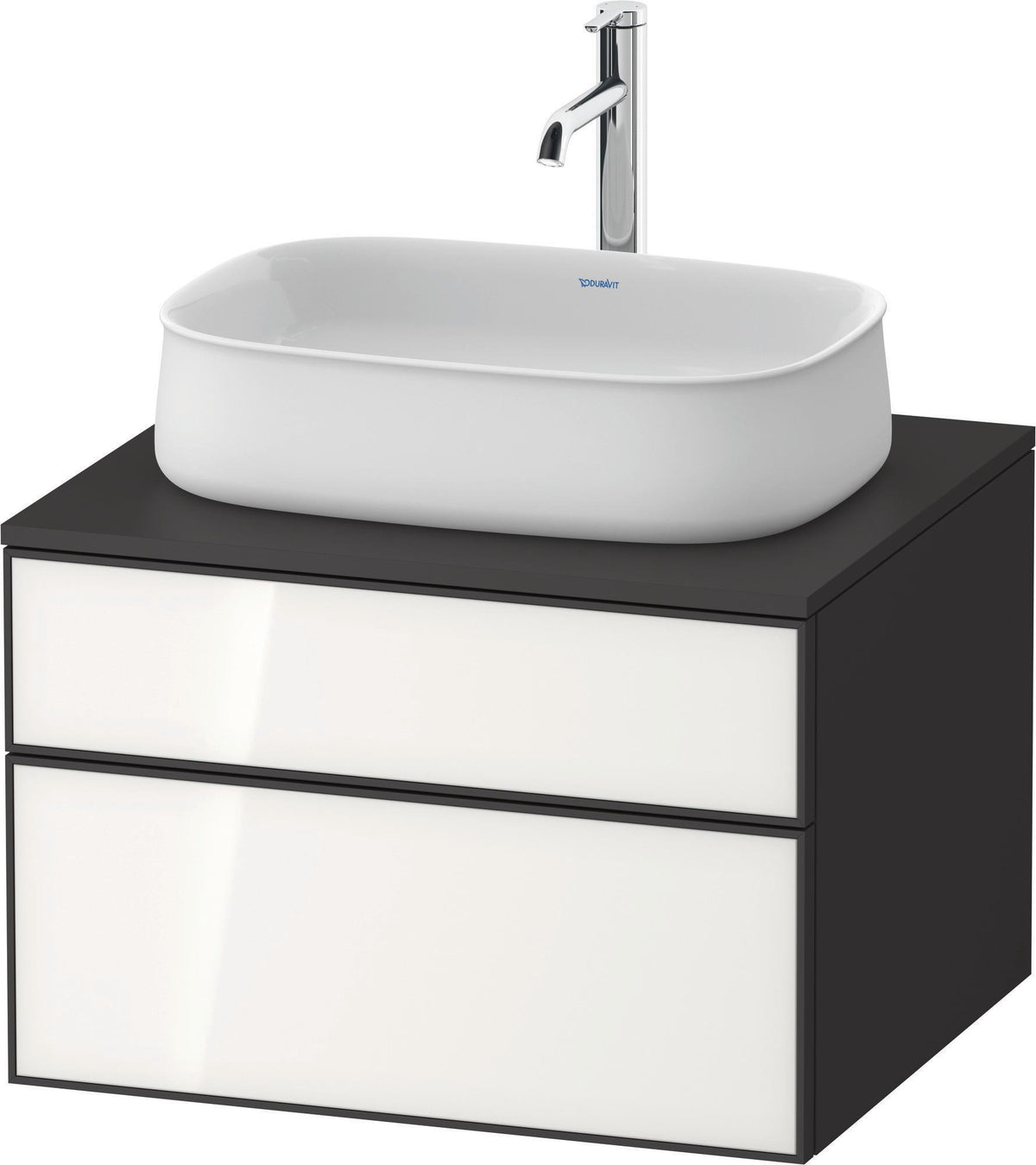 DURAVIT Zencha Konsolenwaschtischunterbau 650 mm Eiche Anthrazit mit Push-Open