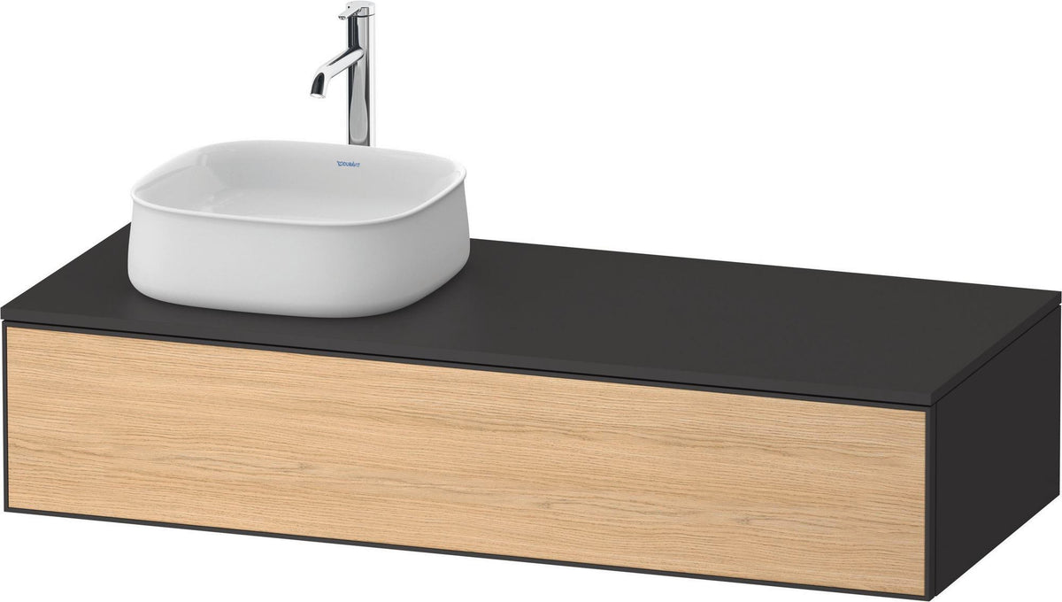 DURAVIT Zencha Konsolen-Waschtischunterbau 1300 mm Eiche Anthrazit mit Auszug