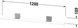 DURAVIT Sivida Spiegelablage 1200 mm in Chrom/Weiß Hochglanz – Ablage mit Befestigungsmaterial