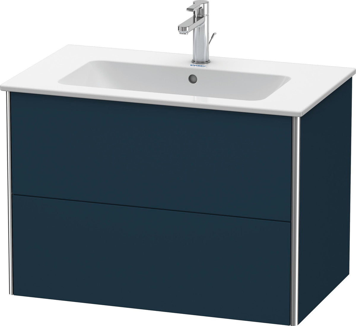 Duravit XSquare Waschtischunterbau 610 mm Nachtblau Seidenmatt mit 2 Schubkästen