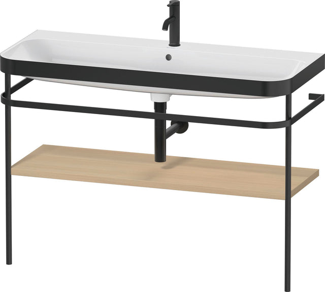 Duravit Happy D.2 c-bonded Waschtischset 1175 mm Mediterrane Eiche mit Metallkonsole – bodenstehend