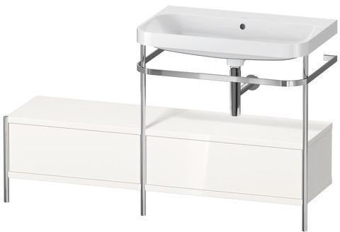 Duravit Waschtischset HAPPY D.2 PLUS 1400x490mm ein Hahnloch taupe supermatt