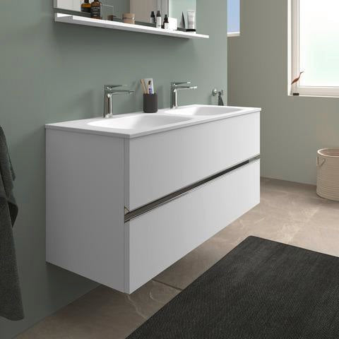 DURAVIT Sivida Spiegelablage 1200 mm in Chrom/Weiß Hochglanz – Ablage mit Befestigungsmaterial