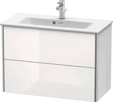 DURAVIT XSquare Waschtischunterbau 810 mm Flannel Grey Hochglanz, 2 Schubkästen, wandhängend