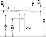 DURAVIT Qatego Aufsatzbecken 500 mm Weiß HygieneGlaze ohne Hahnloch und Überlauf