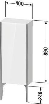 DURAVIT XViu Halbhochschrank 400 mm nussbaum gebürstet, wandhängend, Tip-on & Soft-Close
