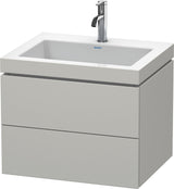 Duravit L-Cube Waschtischset mit Vero Air 500x600x480 mm, 2 Schubkästen, Graphit Matt