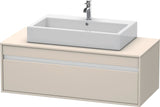 Duravit Ketho Waschtischunterbau wandhängend 1200 mm basalt matt mit 1 Auszug für Aufsatzwaschtisch