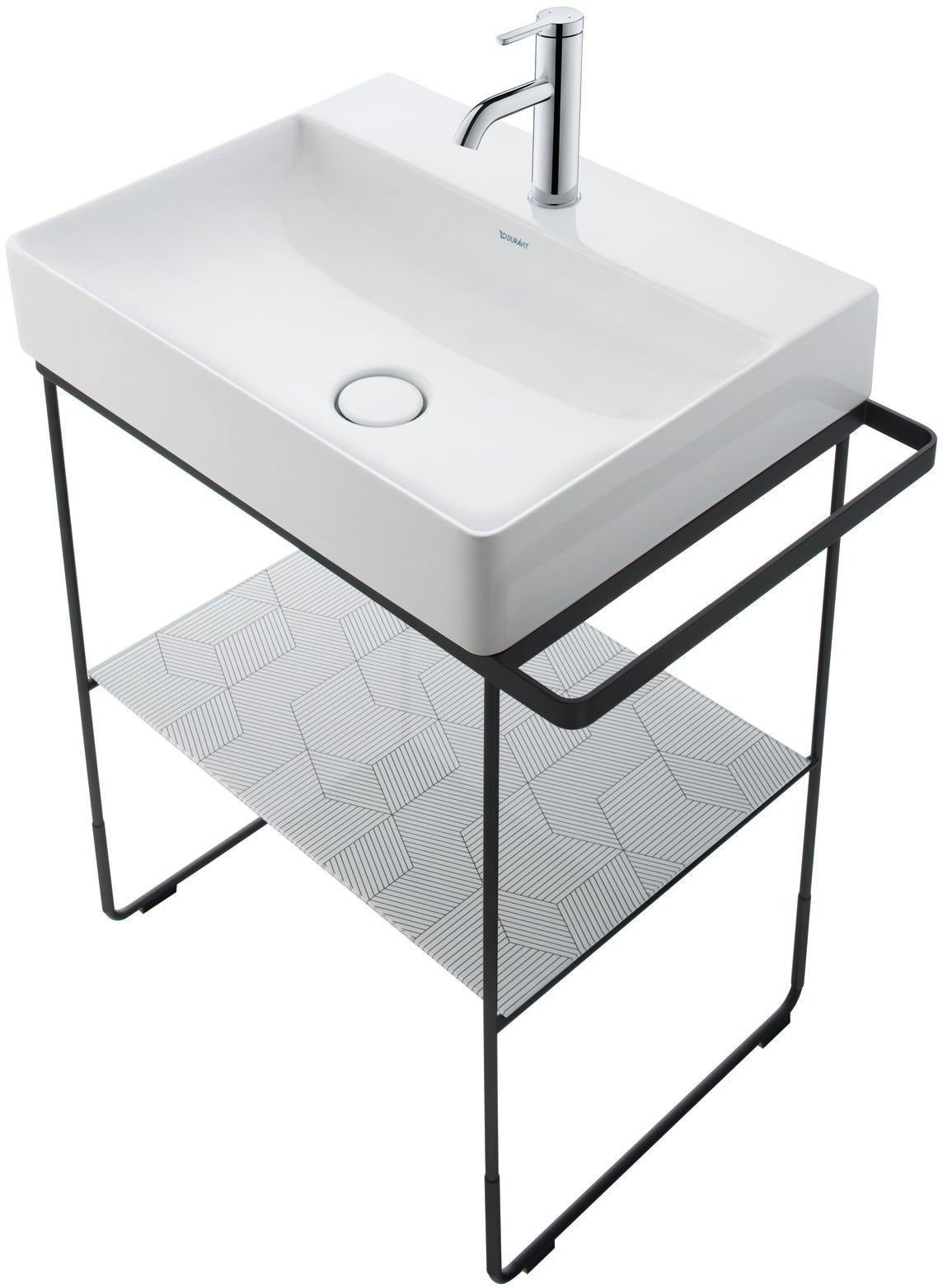 DURAVIT Metallkonsole DuraSquare für Waschtisch 235350, höhenverstellbar, mit Handtuchhalter, Chrom