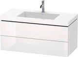 DURAVIT L-Cube c-bonded Waschtischset 1000 mm mit Vero Air, 2 Schubkästen, Graphit Matt – Wandhängend