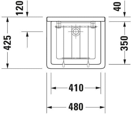 DURAVIT Ausgussbecken Starck 3 480 mm ohne Überlauf, ohne Hahnlochbank, weiß WonderGliss