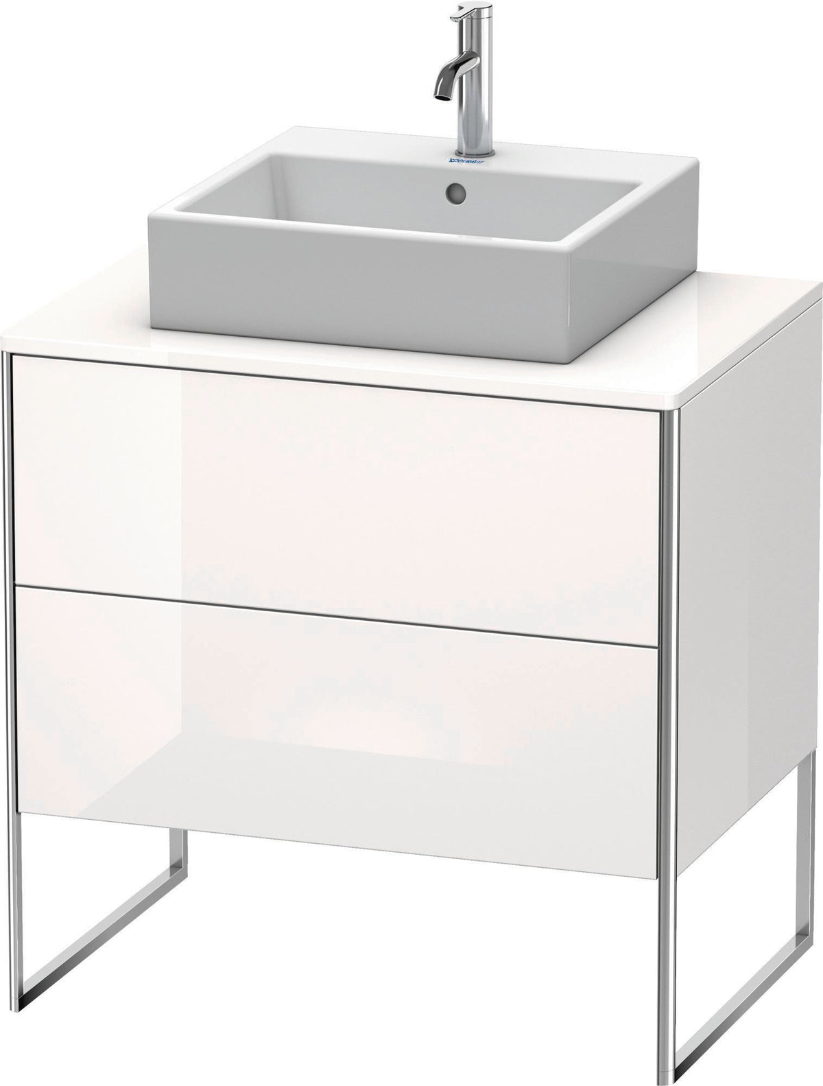 DURAVIT XSquare Waschtischunterbau bodenstehend, 800 mm, 2 Schubladen, Weiß Matt – mit Tip-On und Soft-Close
