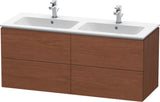 Duravit L-Cube Waschtischunterbau 1290 mm, 4 Schubkästen, Amerikanisch Nussbaum – Wandhängend
