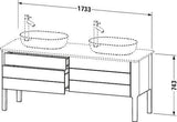 DURAVIT Luv Waschtischunterbau bodenstehend 1733 mm Taupe Seidenmatt 2 Auszüge