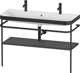DURAVIT Happy D.2 c-bonded Waschtischset 1175 mm mit Metallkonsole, Taupe seidenmatt