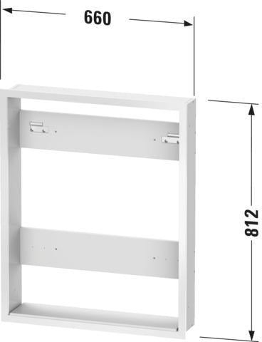 DURAVIT Einbauset Licht & Spiegel – Montagerahmen für Badmöbel, 139 x 661 x 810 mm
