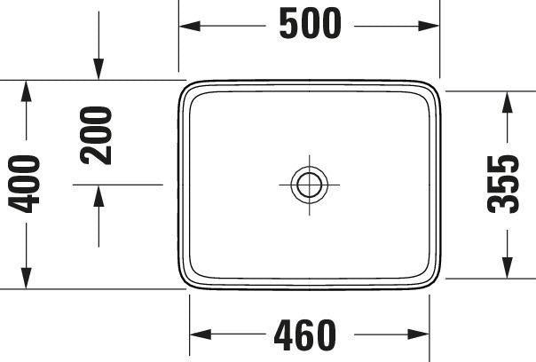 DURAVIT Qatego Aufsatzbecken 500 mm Weiß HygieneGlaze ohne Hahnloch und Überlauf