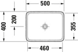 DURAVIT Qatego Aufsatzbecken 500 mm Weiß HygieneGlaze ohne Hahnloch und Überlauf