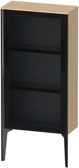 DURAVIT XViu Halbhochschrank 890 mm, Glasfront Nussbaum gebürstet, rechts, Tip-on