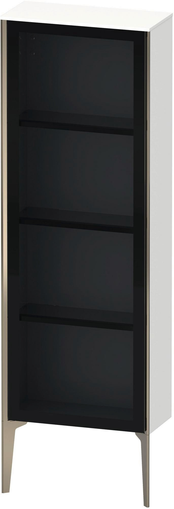 Duravit XViu Halbhochschrank 1330 mm, Glastür, links, mit Tip-on und Soft-Close, basalt matt
