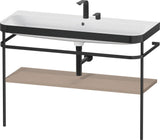 DURAVIT Happy D.2 Waschtischset 1175 mm mit Metallkonsole in Leinen – bodenstehend, 2 Hahnlöcher, Push-Open