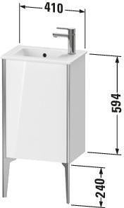 Duravit XViu Waschtischunterbau bodenstehend 594 mm, 1 Tür rechts, weiß hochglanz – ohne Griff