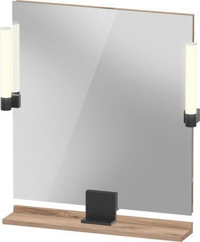 DURAVIT Sivida Spiegel 650 x 650 mm LED dimmbar mit Sensorschalter und Aufsatzleuchte Chrom/Weiß Matt