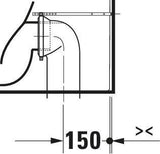 DURAVIT ME by Starck Stand-WC 650 mm weiß, spülrandlos, Tiefspüler, WonderGliss