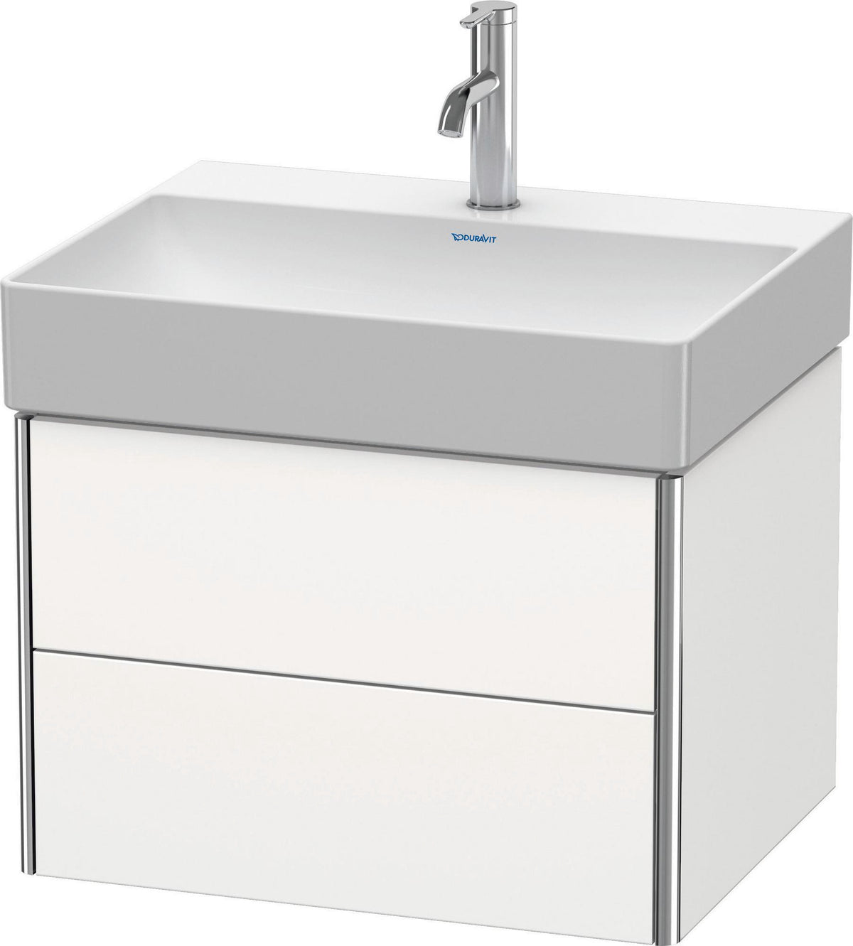 Duravit XSquare Waschtischunterbau 584 mm, 2 Schubkästen, Weiß Seidenmatt, Wandmontage