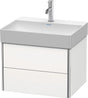Duravit XSquare Waschtischunterbau 584 mm, 2 Schubkästen, Weiß Seidenmatt, Wandmontage