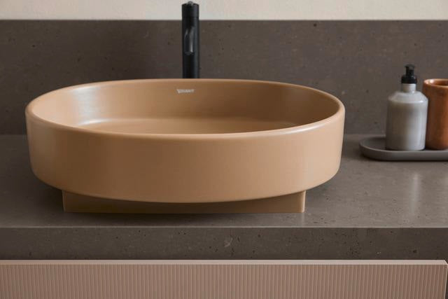 DURAVIT Balcoon Konsole 1400x370x550 mm mit Ausschnitt links, Lava Struktur