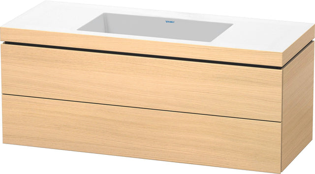 Duravit L-Cube c-bonded Waschtischset 1200 mm Mediterrane Eiche, 2 Schubkästen, wandhängend