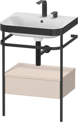 Duravit Happy D.2 c-bonded Waschtisch-Set mit Metallkonsole, Schubkasten & MWT 575 mm