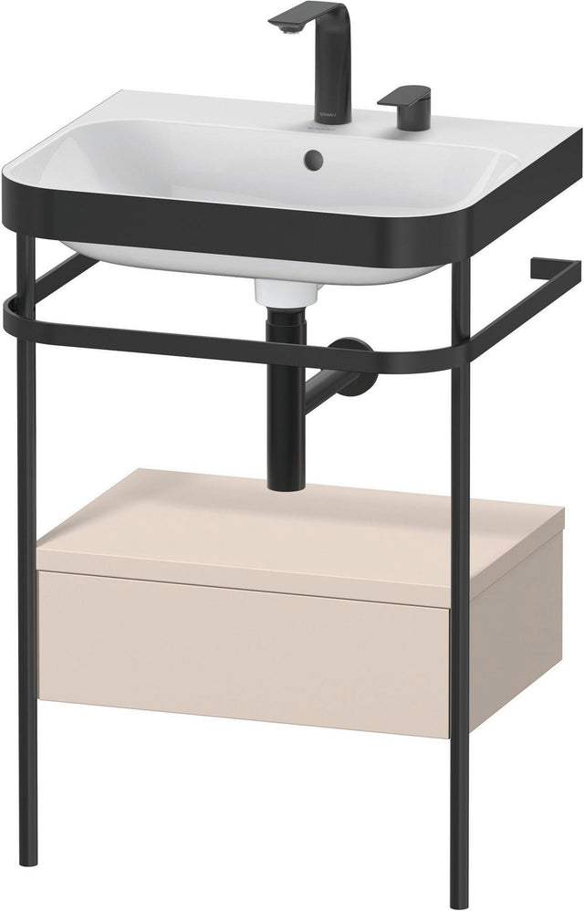 Duravit Happy D.2 c-bonded Waschtisch-Set mit Metallkonsole, Schubkasten & MWT 575 mm
