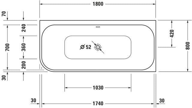 DURAVIT Happy D.2 Whirlwanne 1800x800 mm Eck rechts Weiß mit Fußgestell und Verkleidung