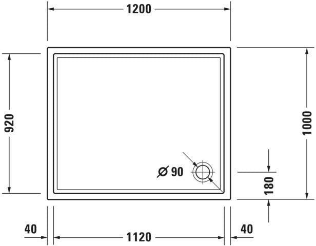 DURAVIT Starck Slimline Duschwanne 1200x800 mm Weiß Sanitäracryl mit Antislip