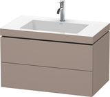 Duravit L-Cube c-bonded Waschtischset 800 mm mit Vero Air Becken, 2 Schubkästen, Schwarz Hochglanz