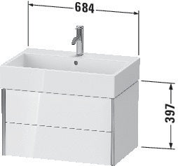 Duravit XVIU Waschtischunterbau 684 mm weiß matt mit Tip-On-Technik für Vero Air