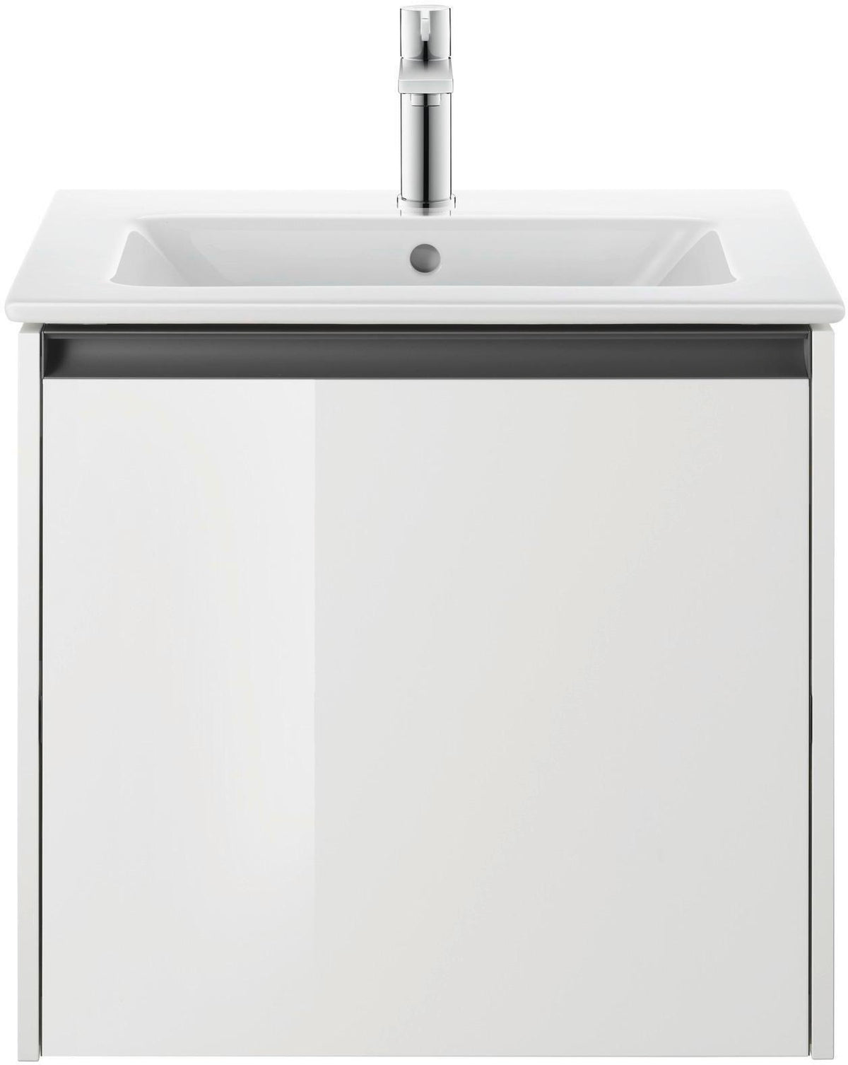 Duravit ME by Starck Möbelwaschtisch 630 mm, weiss seidenmatt, mit Überlauf, 1 Hahnloch